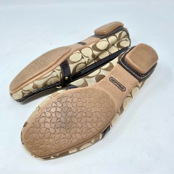 Coach dress shoes Stacie Q 131 Sz 8M Brown F2070/G07 buckle flats comfort - Picture 6 of 8